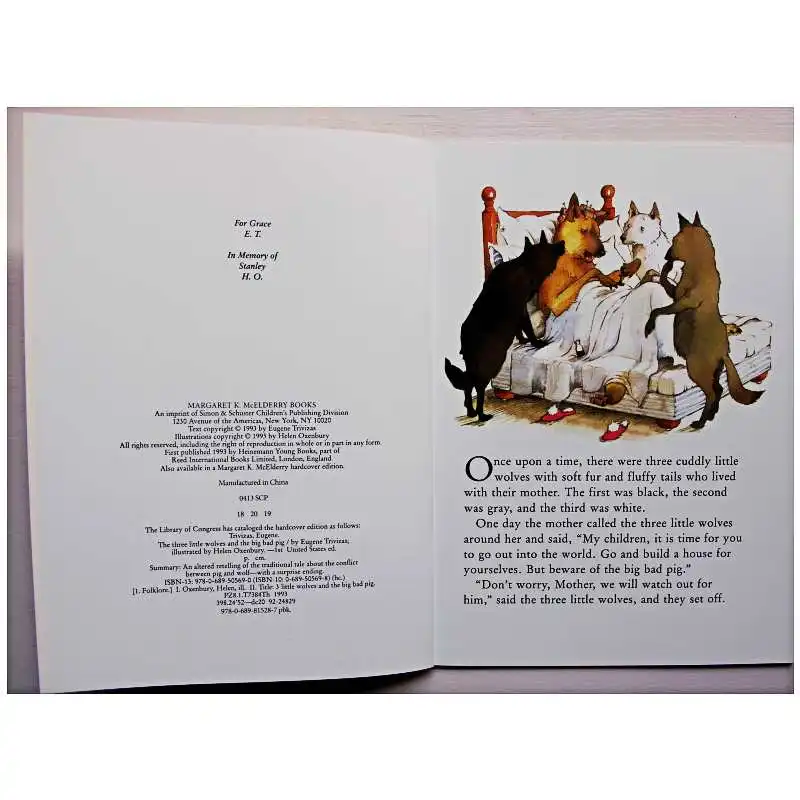 Книга с тремя маленькими волками и Большой плохой свиньей обучающая книга
