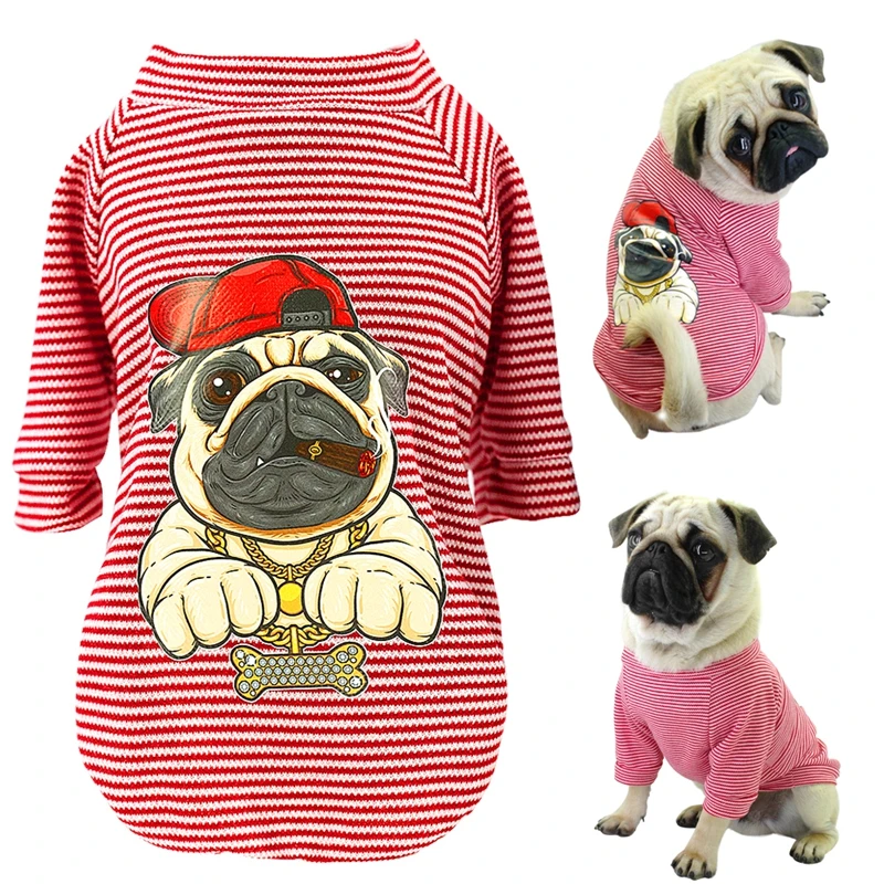 

Cute Print Dog Clothes for Small Dogs Cats Pug French Bulldog Chihuahua Cotton Pet Clothes Puppy Shirt Dog Summer T-shirts S-2XL