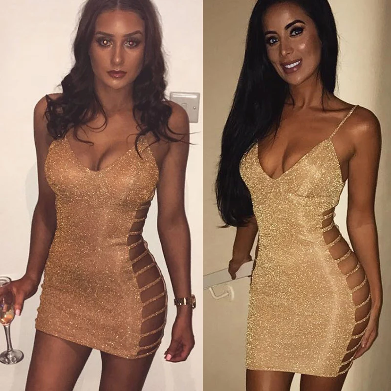 Женское облегающее платье без рукавов с V-образным вырезом на тонких бретелях