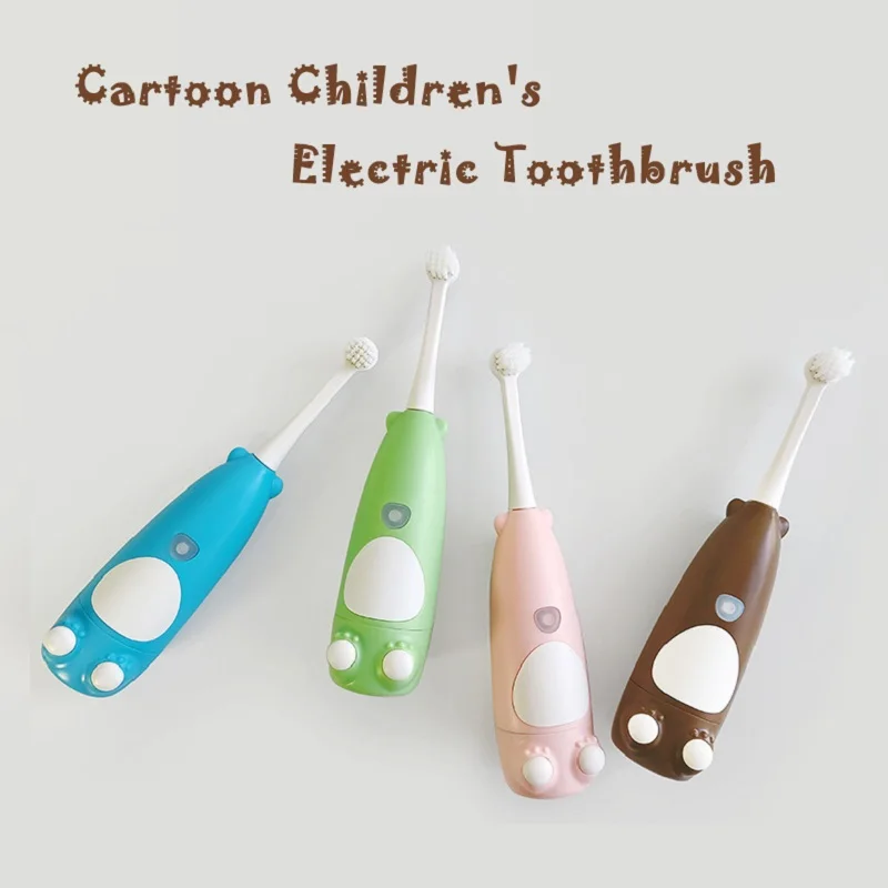 

Cartoon Children's Electric Toothbrush Water-proof Battery Soft Bristles Color Sonic Whitening Toothbrush Child's Gift