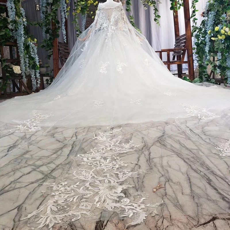 HTL578 Detachable Mantle Wedding Dresses Big V-neck Spaghetti Straps Lace Up Back Summer Bridal Gowns Robe De Mariee Boheme