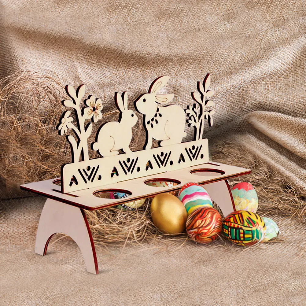 DIY пасхальный декор деревянные яйца поднос держатель пасхальные вечерние