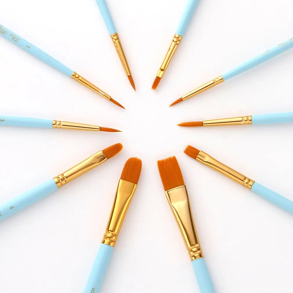 Наконечники из синтетического нейлона с деревянной ручкой для рисования набор