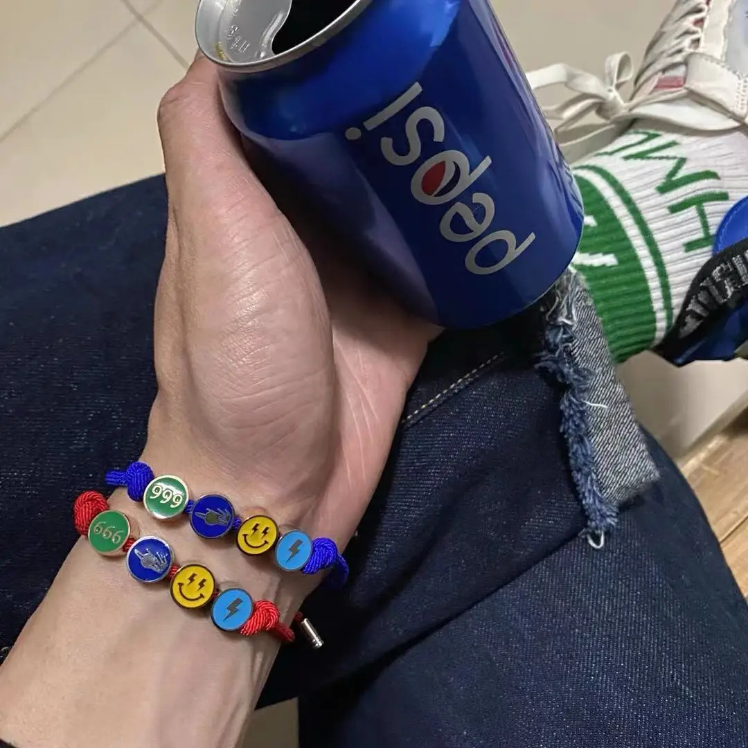 

Lucky smiling face transfer lovers cartoon bracelet I woven hand ornaments