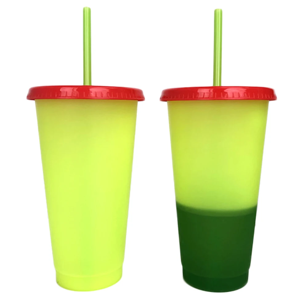 1 шт. многоразовая чашка с изменяющимся цветом пластик 700 мл Температура Цвет