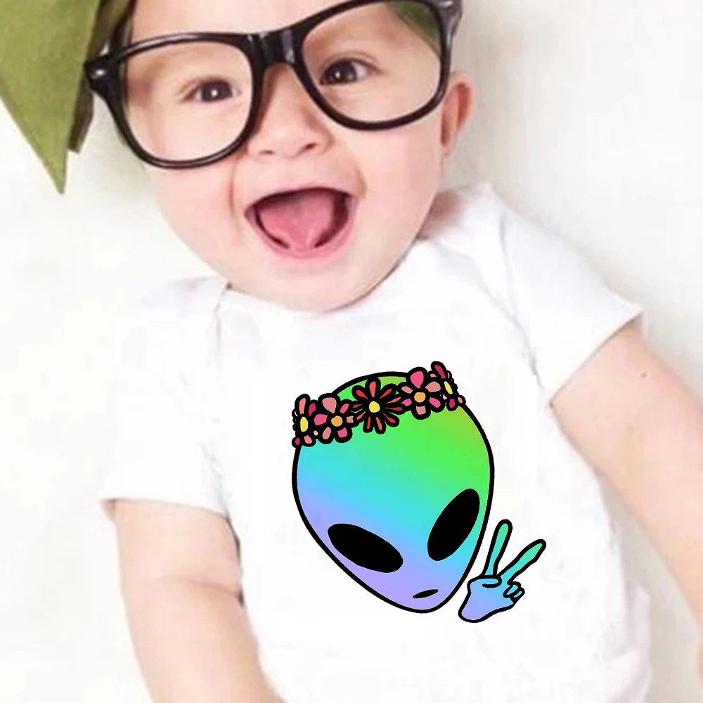 

Summer 2021 Novelty Funny Alien Newborn Clothes Hipster Ropa Bebe Tops Tumblr Baby Boy Body Loose Bodysuit Wholesale Romper