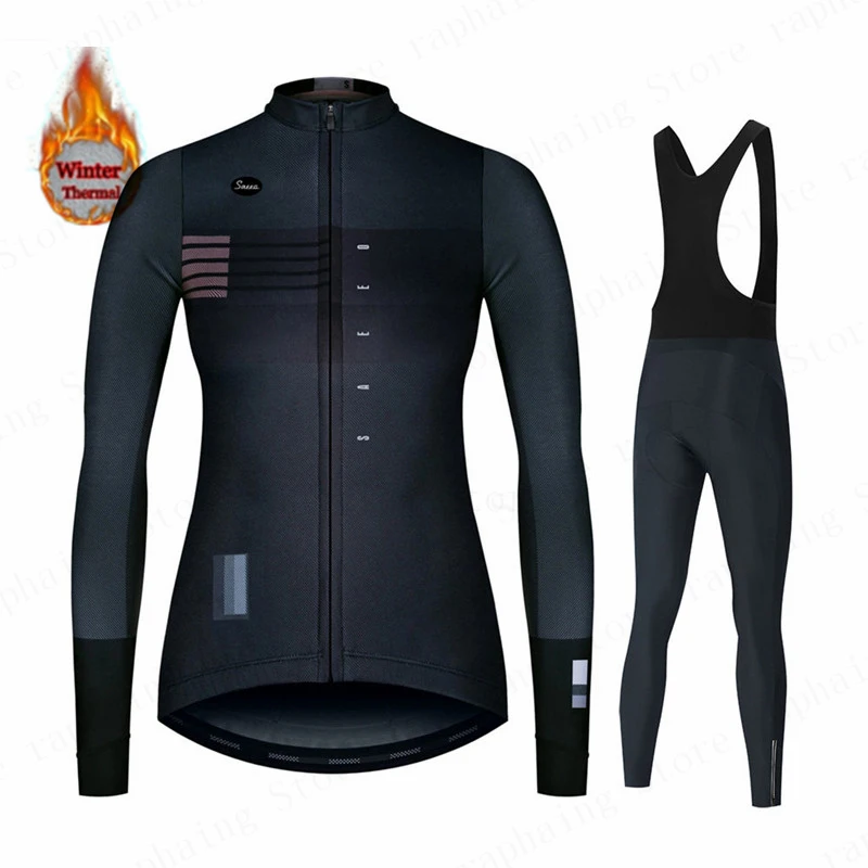 

Women Cycling Clothing Spain New 2022 Team Winter Fleece Long Sleeve Cycling Jersey Set MTB Female Thermal Fleece Bike Jacket