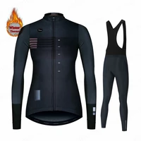 women cycling clothing spain new 2022 team winter fleece long sleeve cycling jersey set mtb female thermal fleece bike jacket