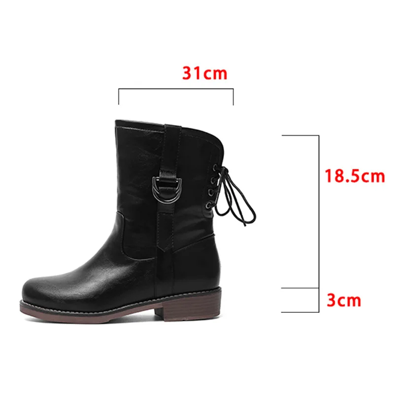 Женские мотоциклетные ботильоны с перекрестной шнуровкой размеры 34-48 | Обувь