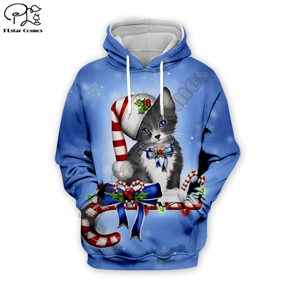 Мужские и женские Рождественские толстовки с капюшоном для косплея 3D Парные