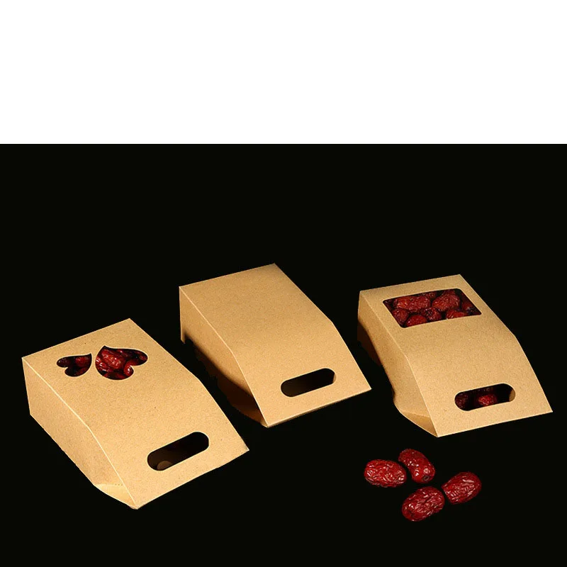 Упаковочная Подарочная коробка из крафт-бумаги однослойная оконная наклонная