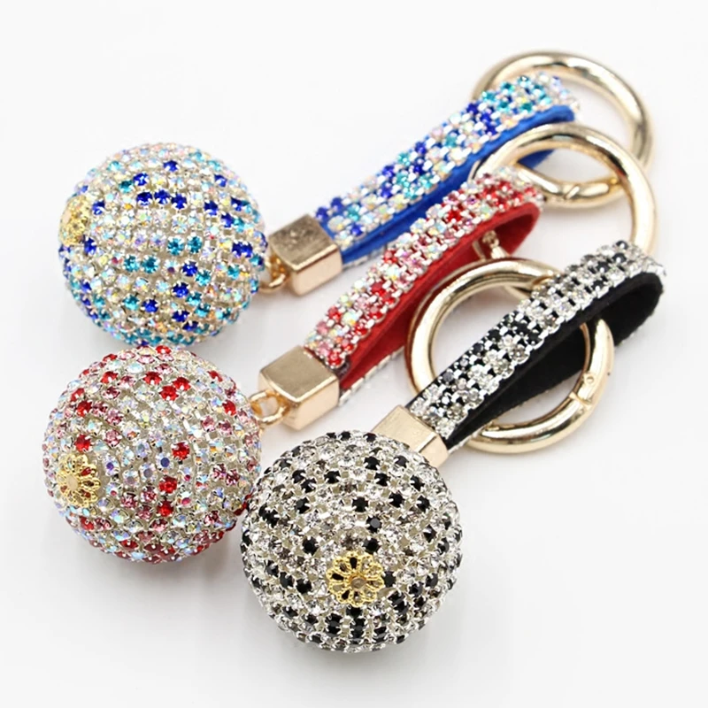 Модный автомобильный брелок стразы милый для ключей шар подвеска кошелек сумка