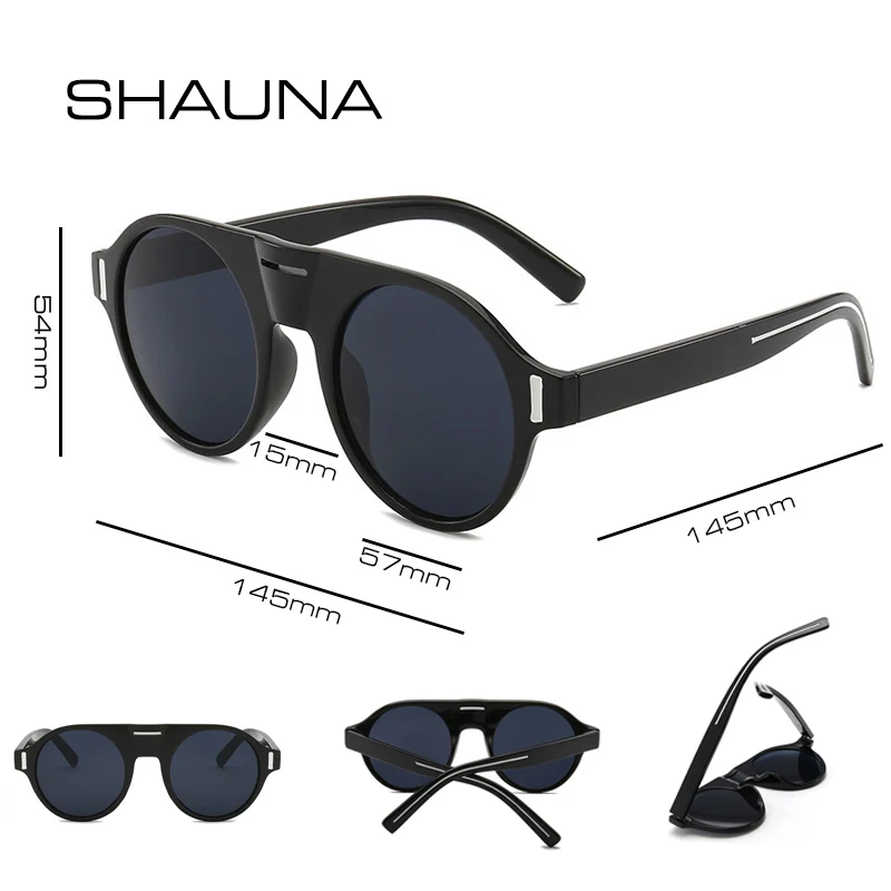 Женские и мужские круглые ретро очки SHAUNA солнцезащитные UV400|Женские очки| |