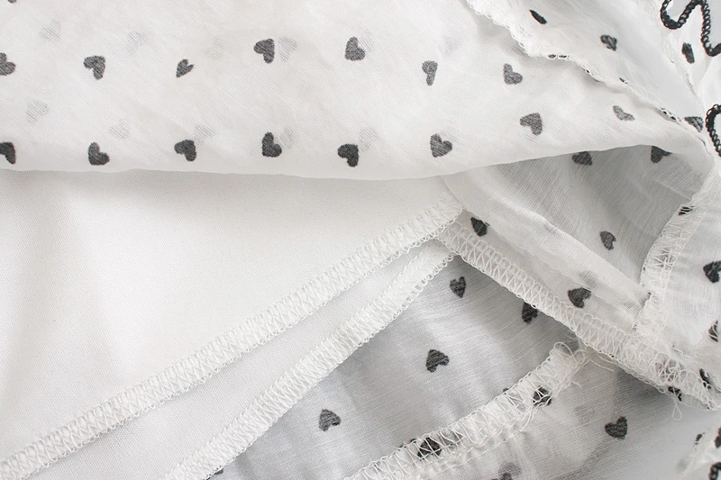 

Splend Moda 2021 Women New Arrival Heart Print Skirt Edible Tree Fungus Stitching Elastic Waist A-Line Mini Skirt Vintage Sweet