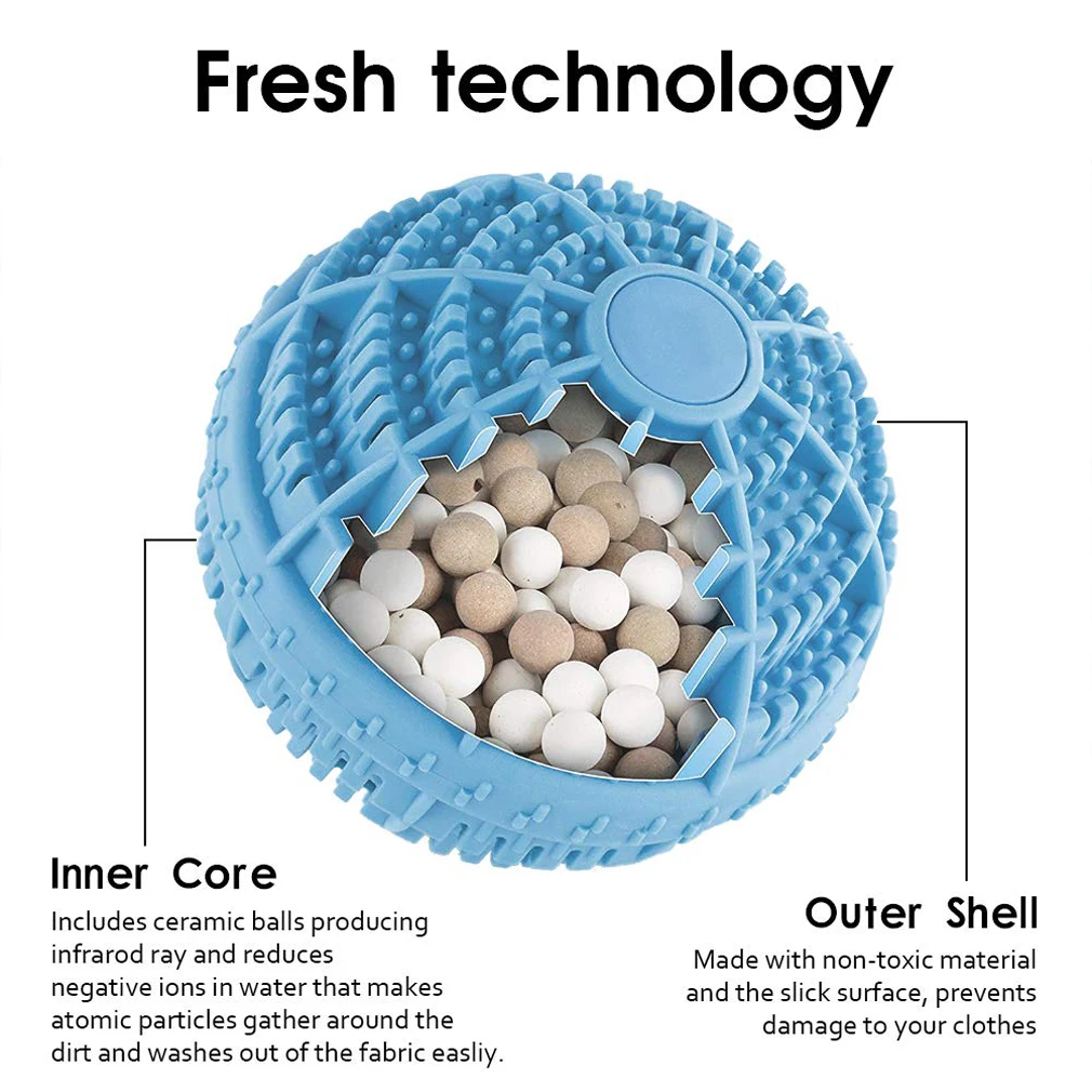 Reusable Eco Natural Magic Laundry Ball Orb No Detergent Wash Wizard Style Washing Machine Plastic Balls Protect Sensitive Skin | Дом и сад