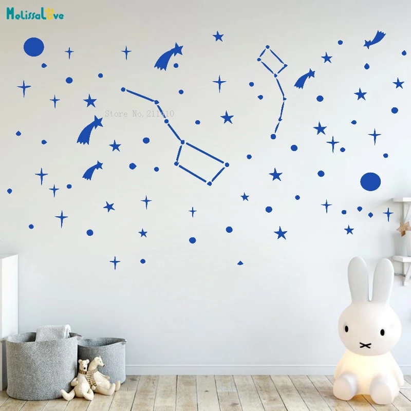 Простые настенные наклейки со множеством звезд домашний декор Новые Нежные для
