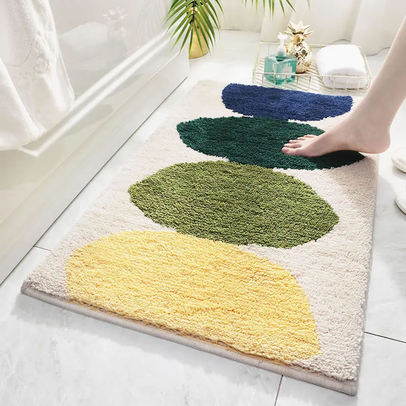 

Home Colorful Rug Bedroom Foot Geometric Non Slip Hand Washable Toilet Simple Rug Living Roommodern Alfombra Household DF50XXT