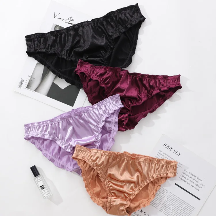 

Satin Panties Fashion Women's Low Waist Underwear Sexy Soft Comfortable Super Stretch Intimates Lingerie Sensual Lingerie Woman