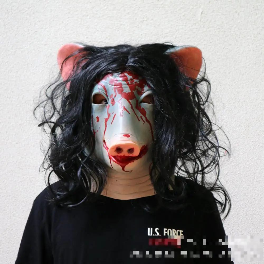 Saw Horror 3 Аманда Свинья Маска на голову Хэллоуин ужас кровавый Cos наушники для