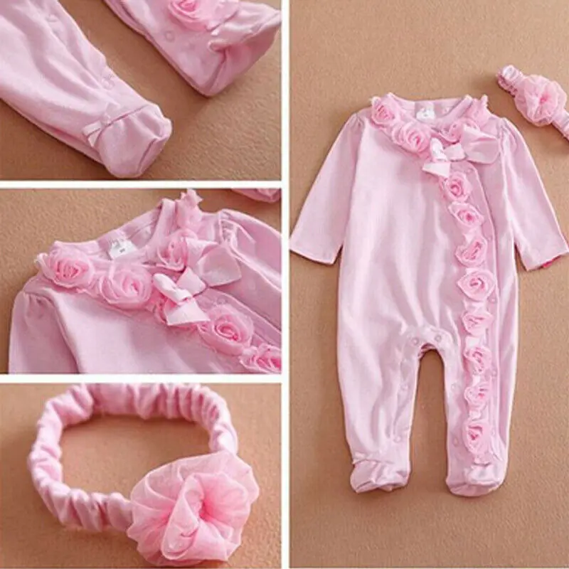 Одежда с цветочным рисунком для новорожденных девочек комбинезон боди штаны |