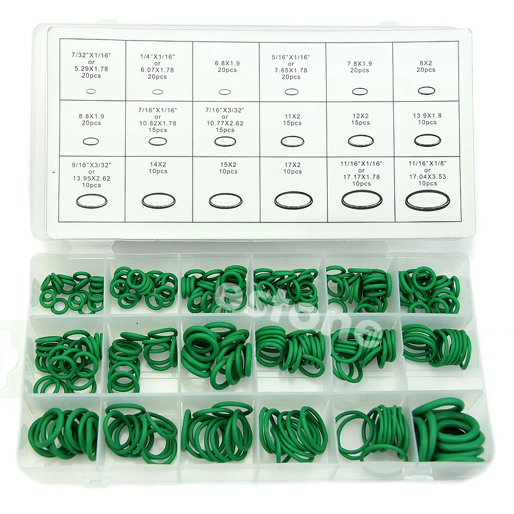 

Green 270Pcs 18 Sizes O-ring Kit Metric O ring Seals Nitrile Rubber