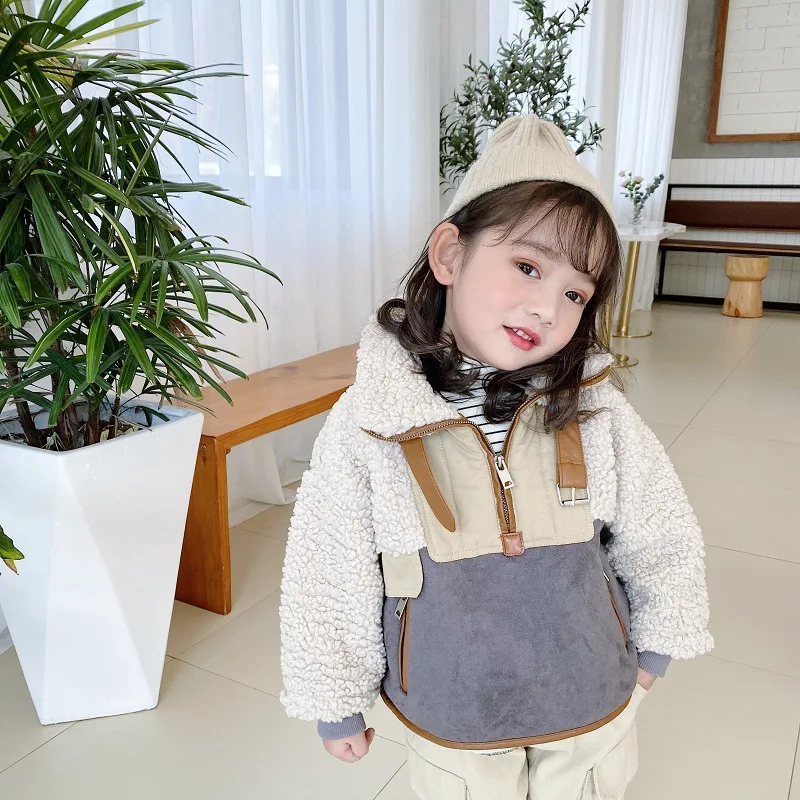 

Girls Coat Autumn and Winter Lamb Wool Thickening 2020 New Korean Style Children's Coat Trend