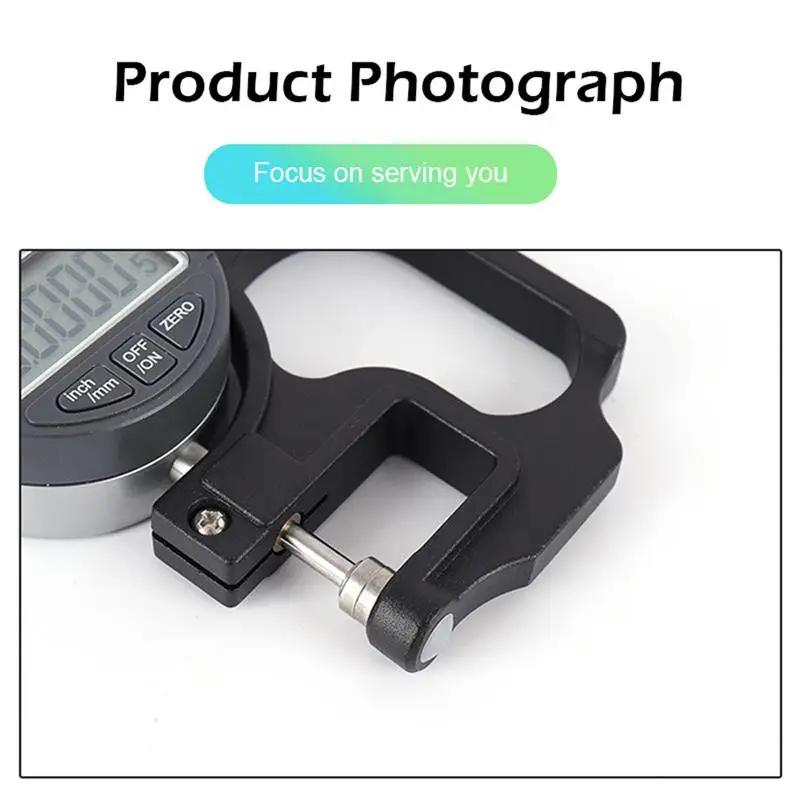 

Electronic Thickness Gauge 0.001/0.01mm Digital Micrometer Thickness 12.7mm/25.4mm Measurement Tester Tool