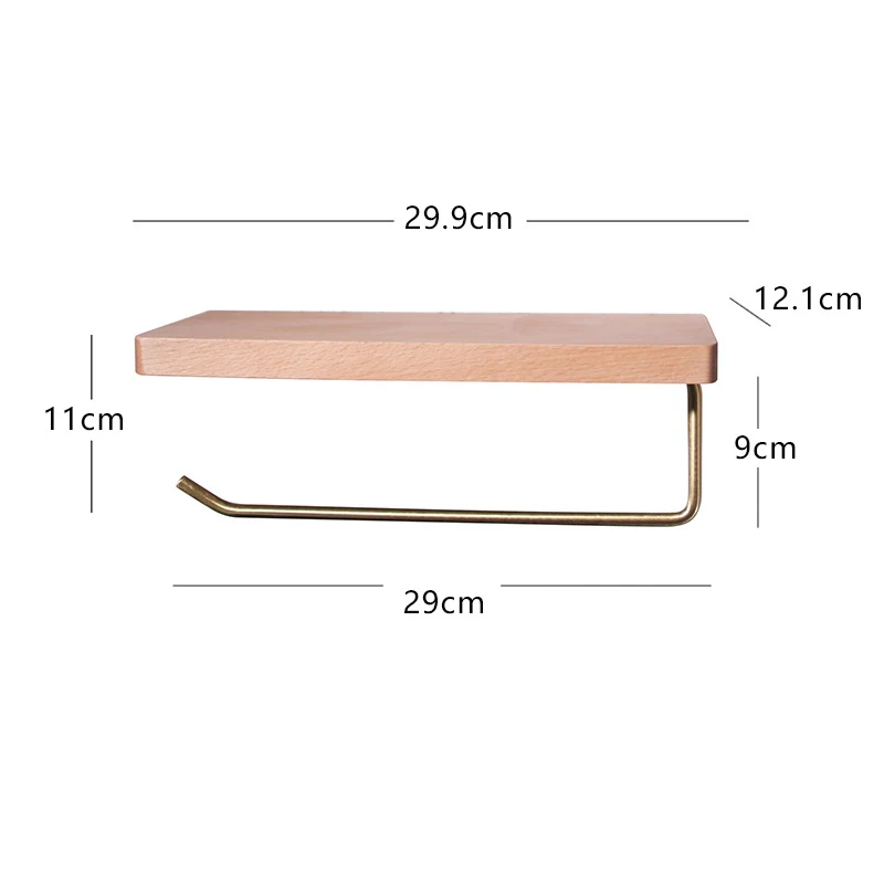 Креативный деревянный держатель для туалетной бумаги полка ванной комнаты