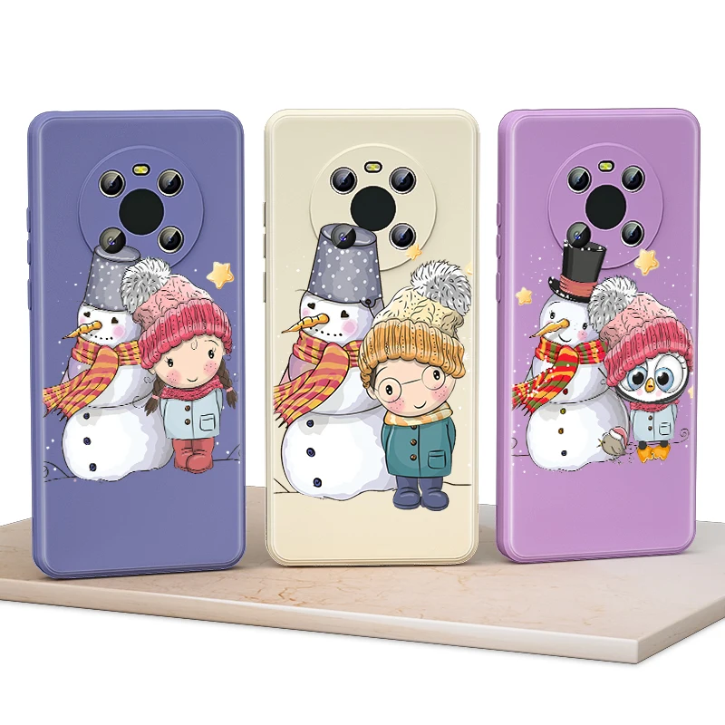 

Hot Cartoon Cute Girl Kid for Huawei Mate 40 30 20 Pro Lite Y9 Prime Y7 Y6 2019 2020 Liquid Silicone Soft Cover Phone Case