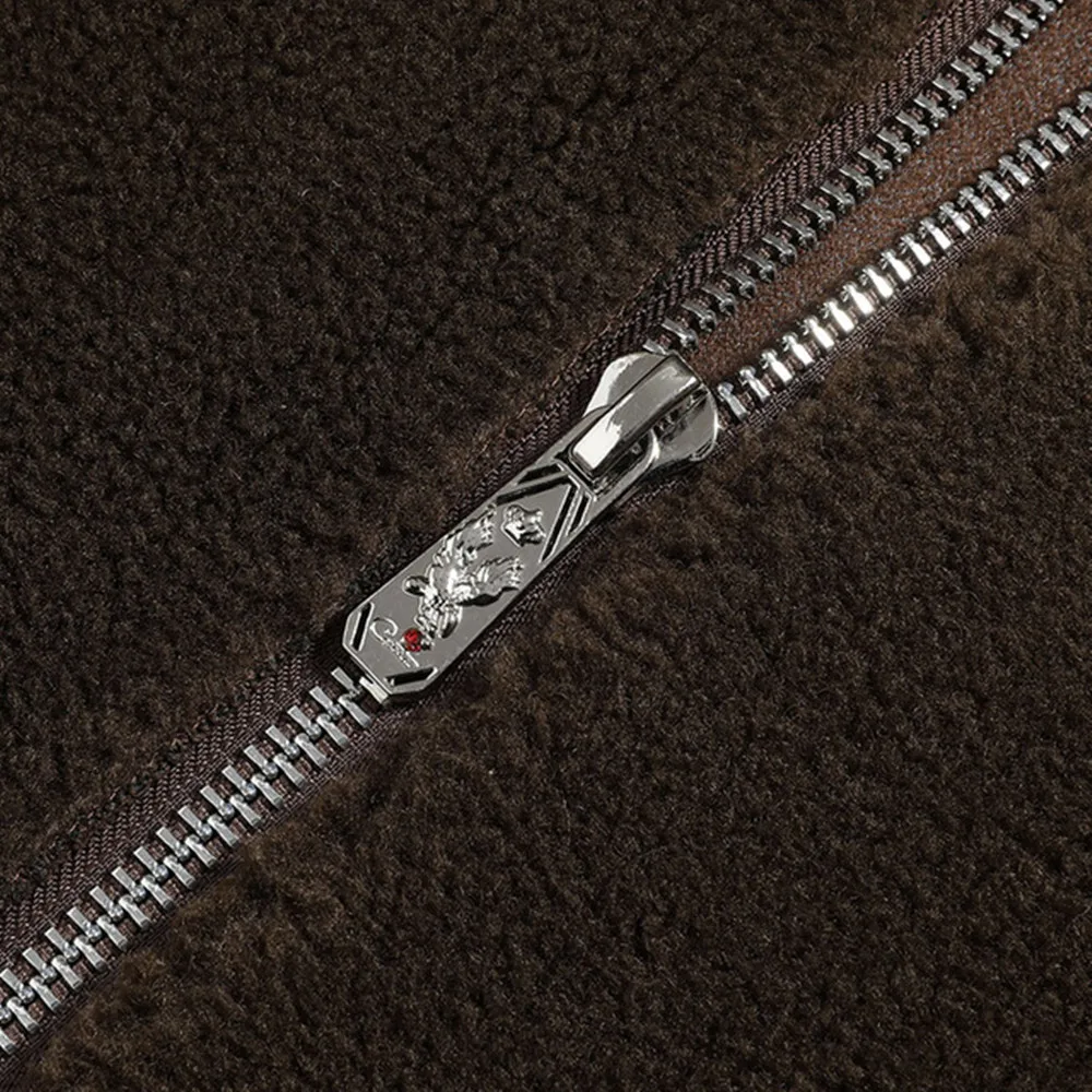 

New Fall Winter Granular Sheep Shearing Young Men's Thick Lapel Wool Coat Fur Men's Jacket