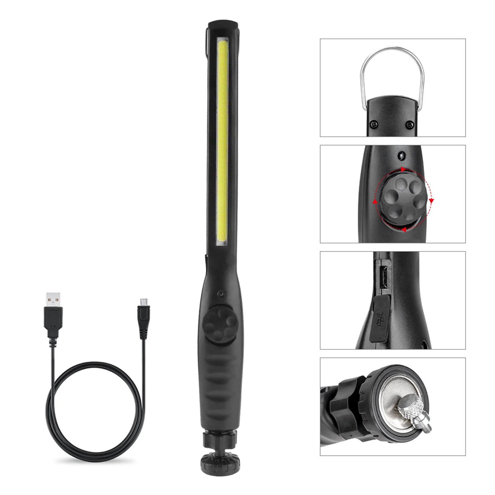 

Portable USB LED Work Light COB Worklight Handheld Lamp Outdoor Outage Torch