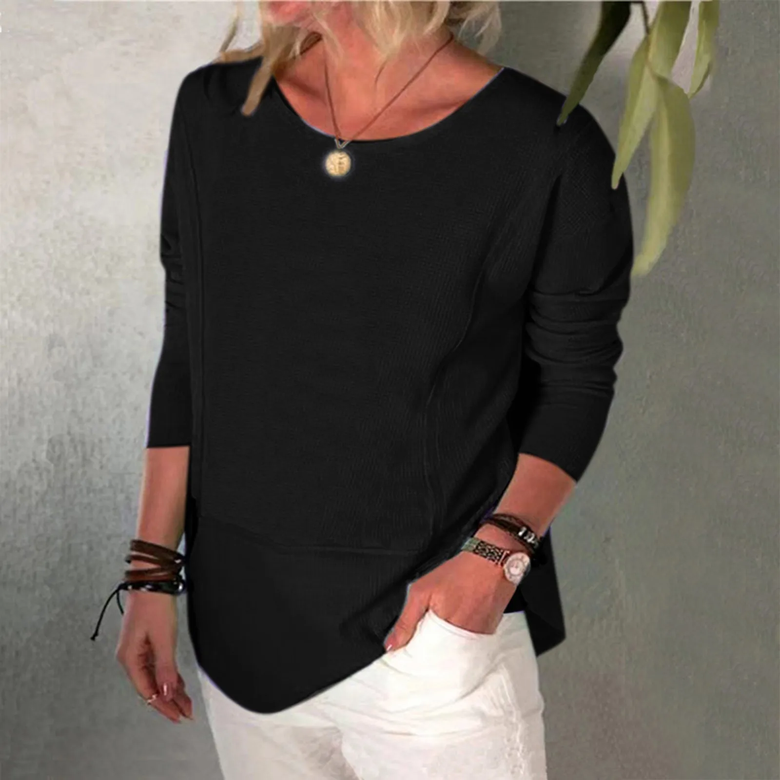 

Fashion Summer Blouse Lady Tops O Neck Women Long Sleeve Solid Shirt Blusas Solid Concise Blouse Tunic Pullover Рубашки R5