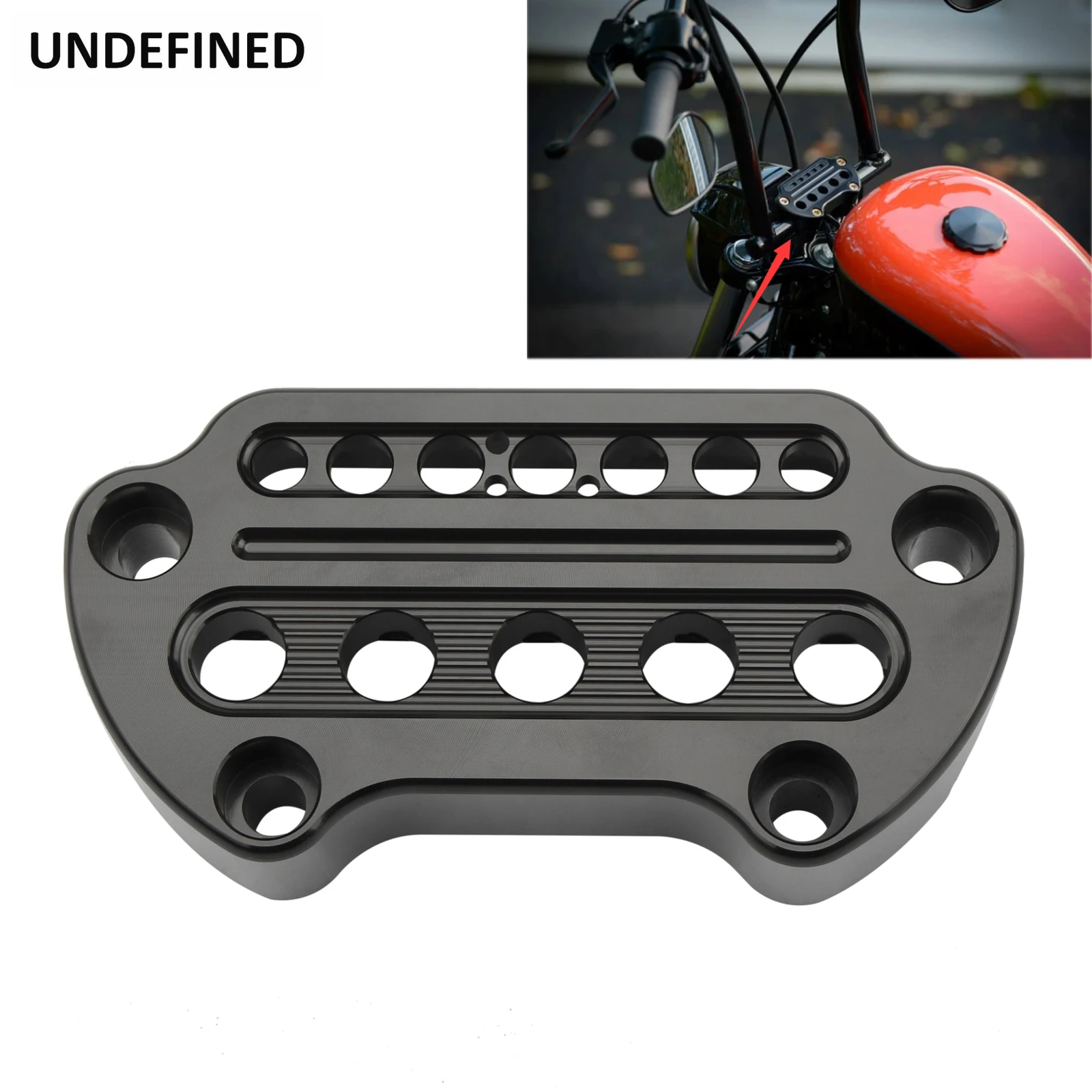

Motorcycle Aluminum Indicator Light Handlebar Top Bar Riser Clamps Mount for Harley Sportster 1200 883 XL Dyna Low Rider FXDF