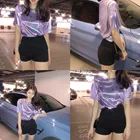 Женская Повседневная футболка, цветная Светоотражающая футболка с коротким рукавом, модель EIG88