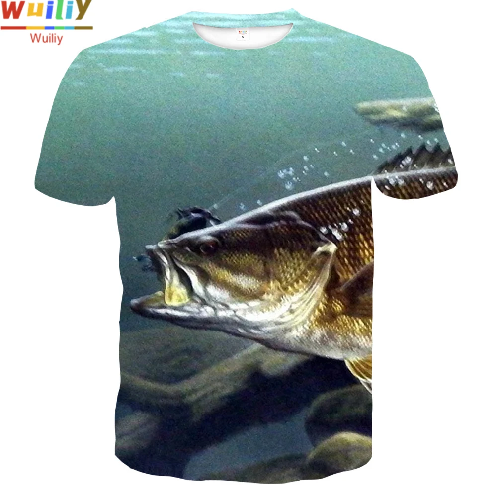 Футболка рыболовная мужская с 3D принтом топ рисунком природы и рыбы Спортивная