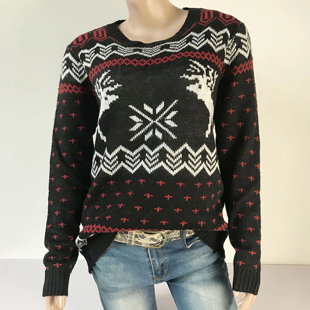 Женская вязаная туника JAYCOSIA зимняя теплая водолазка с круглым вырезом