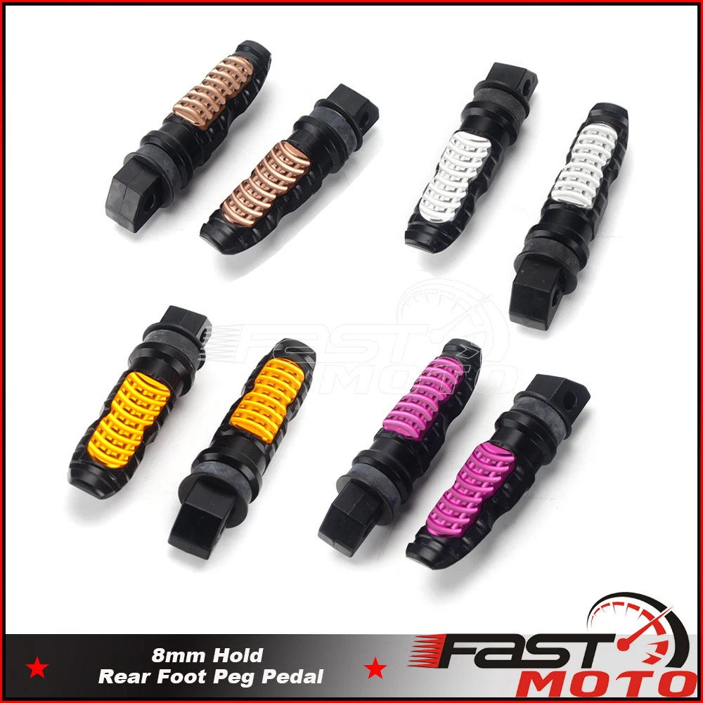 

Universal Aluminum Motorcycle Rear Passenger Foot Pegs Pedals Footrest Scooter Foot-Peg Motorbike Pedal Modification 2pcs /set