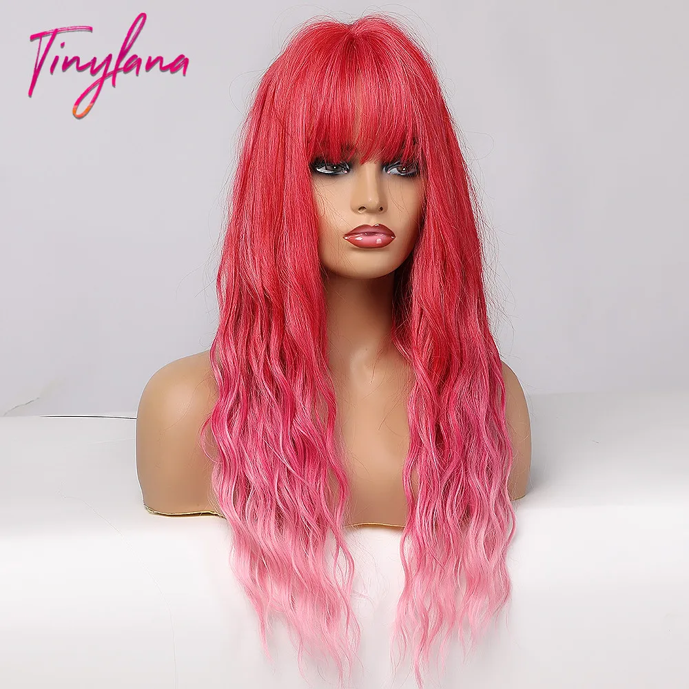 Парик для женщин TINY LANA длинные Кудрявые Волнистые парики с эффектом омбре