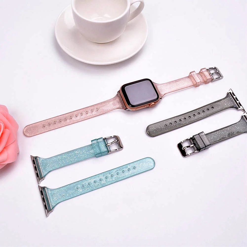 Силиконовый ремешок из ТПУ для Apple Watch Series 5/4/3/2 прозрачный силиконовый браслет