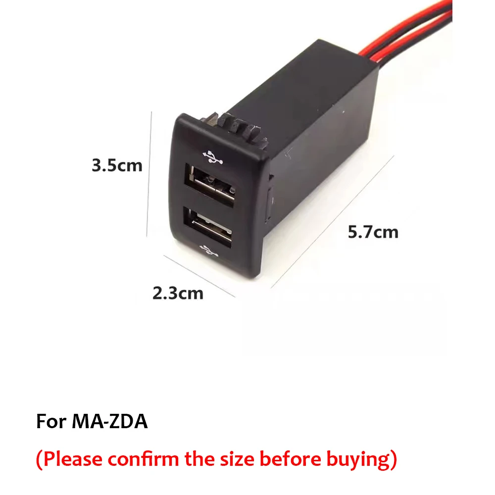 

2.1A Interface Socket Car Charger For MA ZDA 3 SU ZUKI Liana Landy Alto Jimny Mobile Phone Charging 2 USB Ports Power Adapter