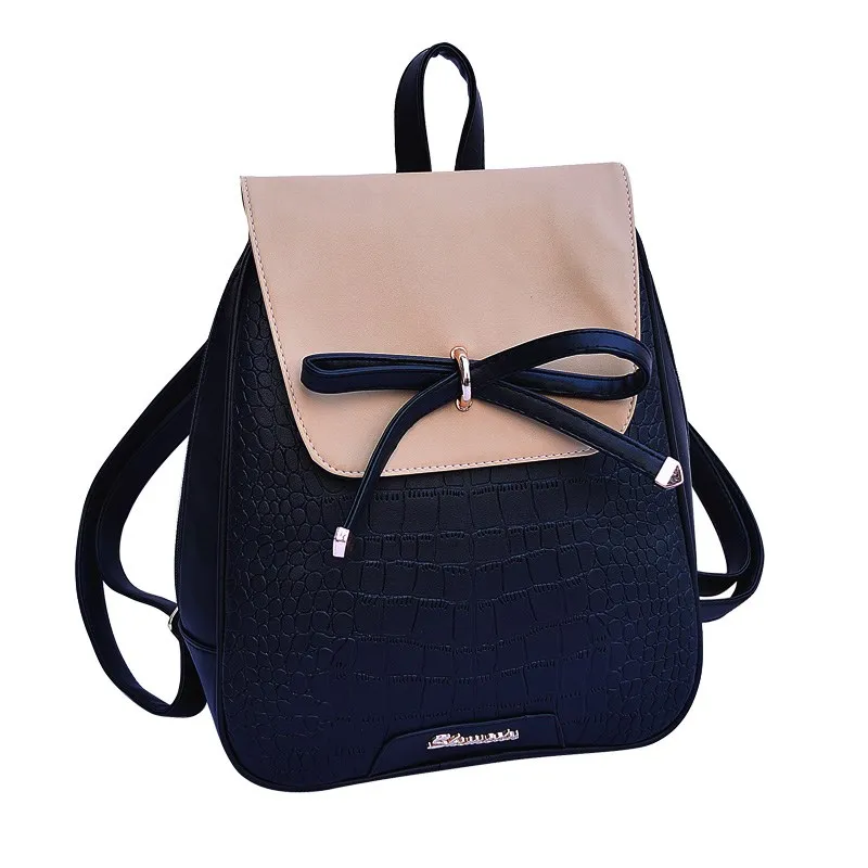 Аллигатор для женщин из крокодиловой кожи рюкзак сумка школы колледжа лук