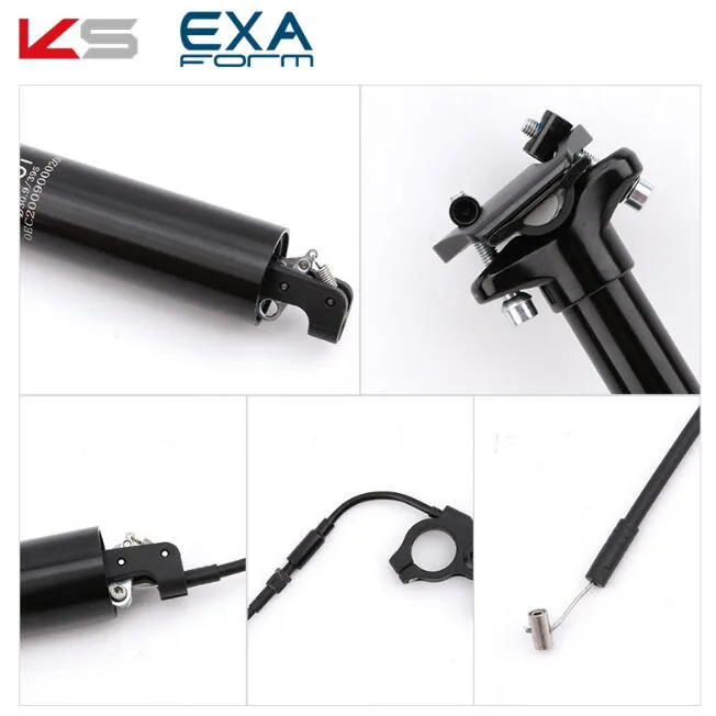 KS EXA Height Adjustable Bike Seatpost 125mm Travel 30.9mm 31.6mm MTB Bicycle Internal Remote Hydraulic Lifting Seat Tube 395mm | Спорт и