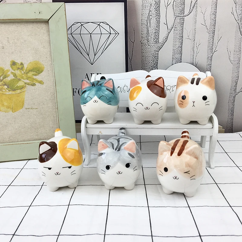 Набор из 6 милых кошек керамические фигурки котят декоративные украшения поделки