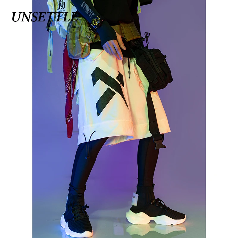 UNSETTLE 2020SS японские летние мужские бегуны в стиле хип хоп шорты уличном с боковыми