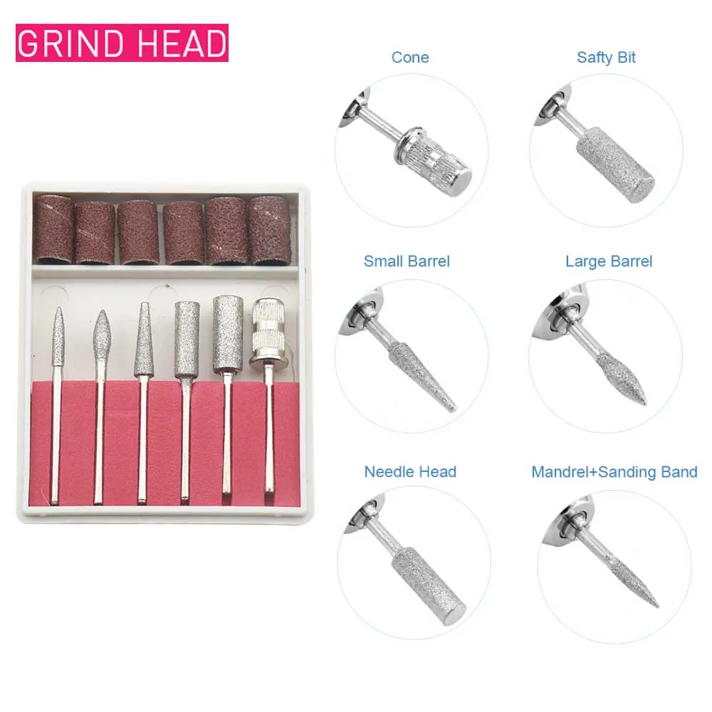 Электрическая дрель для дизайна ногтей 20000 ОБ/мин пилка педикюра аксессуар набор