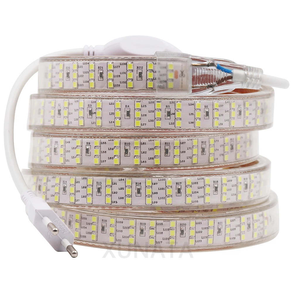 Фото Светодиодная лента s/m SMD 240 5730 2835 5050 5630 в 220 В, водонепроницаемая светильник полоска, светсветильник щаяся лента RGB теплого белого цвета для ук... №4