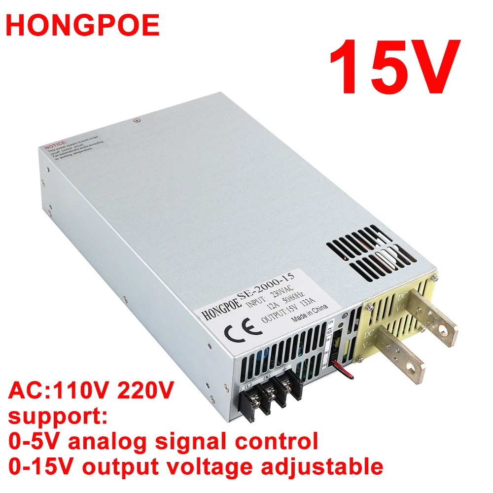 

15V Power Supply 0-15V Adjustable Power 110V 220V 380V AC to DC 15V Power Support 0-5V Analog Signal Control 1500W ~8000W Series