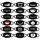 Маска для лица с забавным аниме медведем и зубами, аксессуары для косплея, многоразовая черная хлопковая Пылезащитная маска для рта