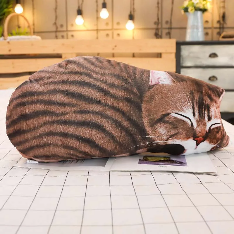 3D Лежанка для котиков Подушка креативная набивная в форме головы кота Подушка для сна милые плюшевые игрушки животные Подушка подарок на день рождения