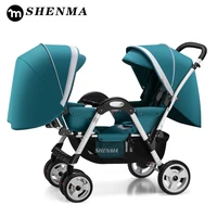 shenma twin stroller baby twin stroller baby stroller flat lay folding multiple stroller free shipping